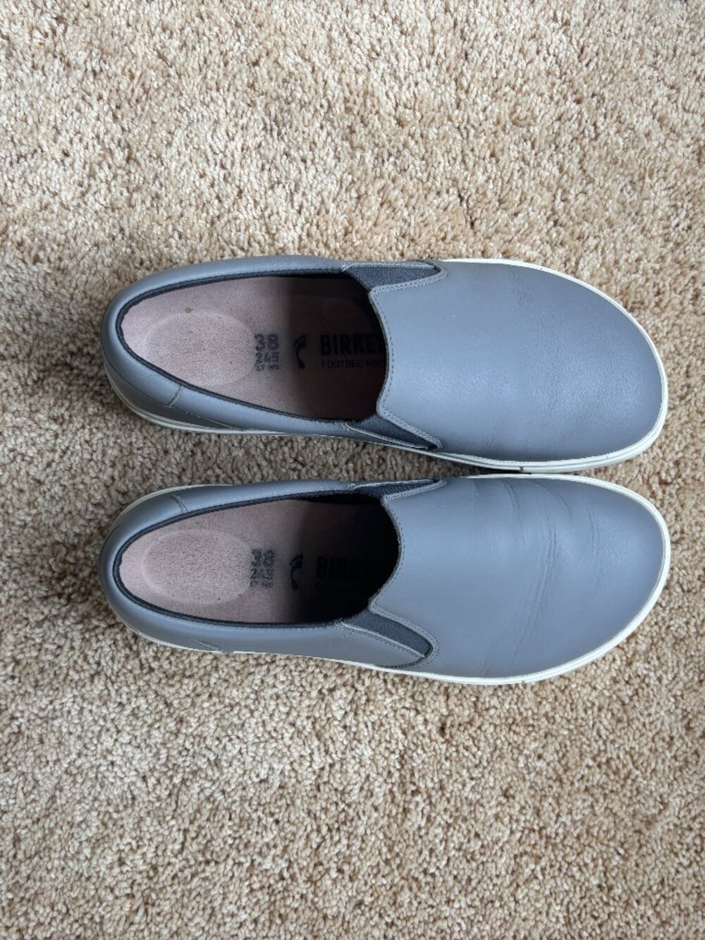 Birkenstock Oswego Leather Gray EU 38 US Womens 8